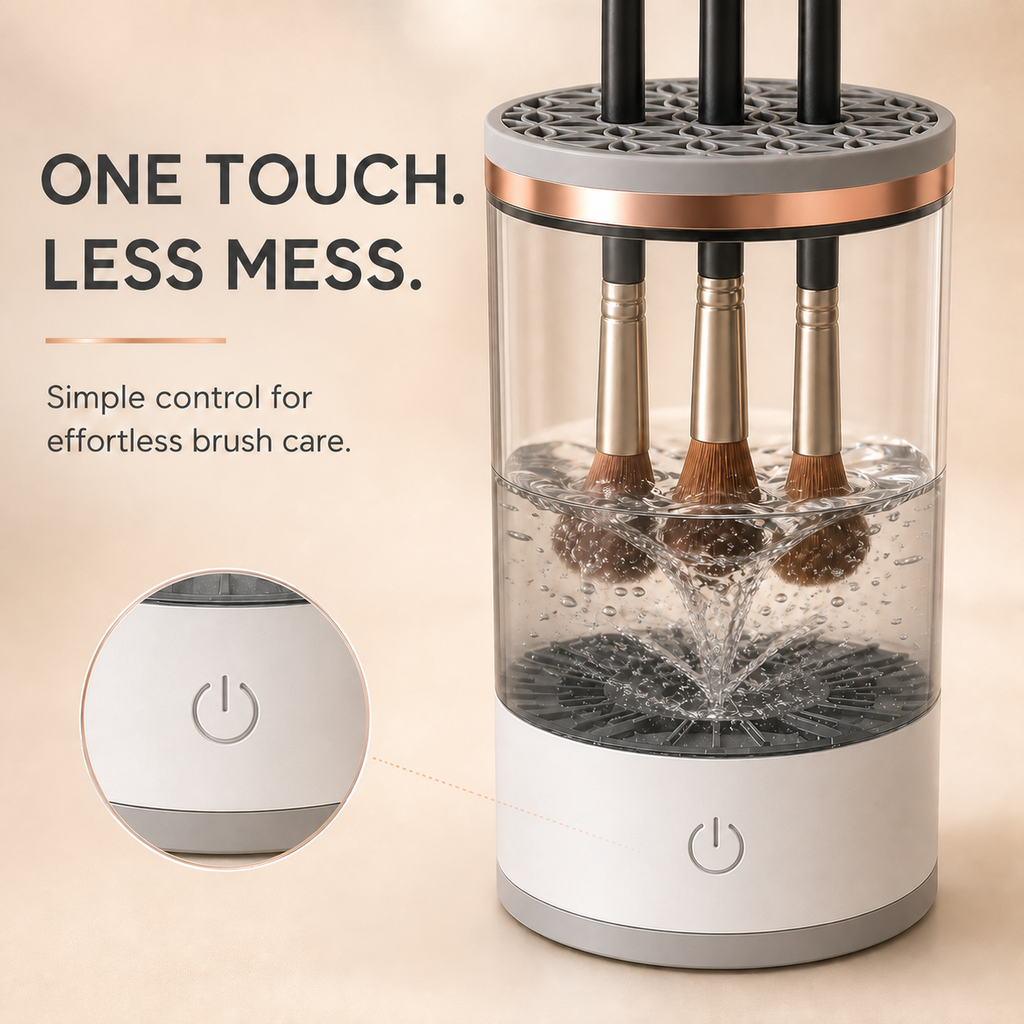 Makeup brush cleaner simple one-touch control